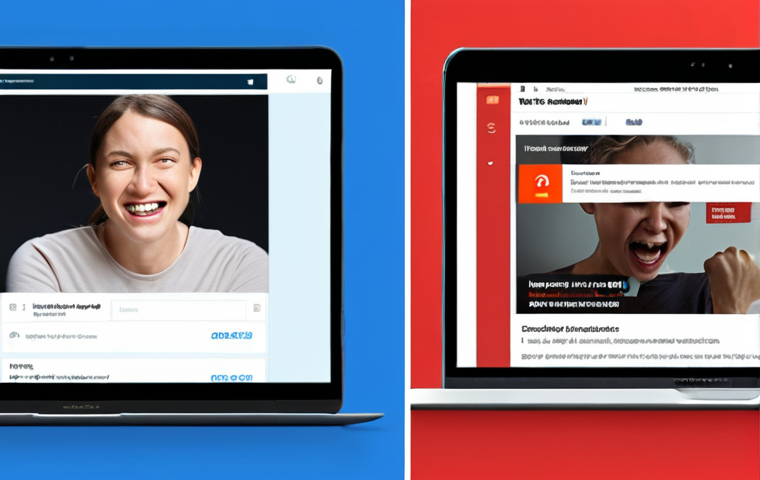 Website User Frustration vs. Flow State**
* **Prompt:** A split-screen comparison. On the left, a frustrated user slams their fist on a desk in front of a slow, cluttered website filled with pop-up ads. Red color scheme, harsh lighting. On the right, a relaxed user smiles while immersed in a clean, fast-loading website on a tablet. Blue color scheme, soft lighting. Focus on conveying emotion and contrast. "Website UX" "User Experience" "Digital Wellbeing" concepts. High detail, photorealistic rendering.
**