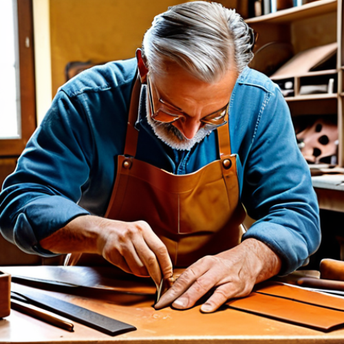 Home 8 Passion & Flow State**
"A vibrant illustration of an Italian artisan in a sun-drenched workshop in Florence, meticulously crafting leather goods. The artisan is fully engrossed in their work, demonstrating intense focus and a subtle smile. Tools and materials are neatly arranged around them. The lighting is warm and inviting, capturing the essence of 'flow' state. Overall impression is professional, family-friendly, and showcases appropriate attire. Safe for work, perfect anatomy, correct proportions, natural pose, well-formed hands, proper finger count, natural body proportions, high quality, professional illustration, warm color palette."
**